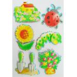 Soft Custom Made Hologram Stickers 3D Shinning Spring Type Flower Tree House Design for sale