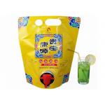 Customized Juice/Wine Packaging Stand Up Spout Bag With Vitop Tap Double Bottom