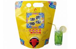 China Customized Juice/Wine Packaging Stand Up Spout Bag With Vitop Tap Double Bottom supplier