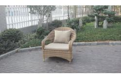 China 2pcs half round rattan and ottoman set supplier