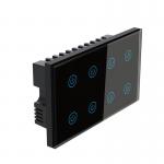 250V Smart Light Switch Wall Remote Control 8 Gang Touch Panel Switch UK EU Gold White Black for sale