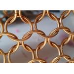 Rose Gold Metal Ring Mesh Curtain 15mm For Architecture Design for sale