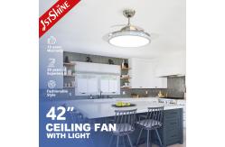 China 3 Pc Plastic Foldable Retractable Ceiling Fan Light 42 Inch Smart Remote supplier
