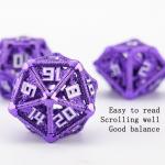 Metal hollow dice set polygonal dragon DND dung dungeon and dragon dice 7 dice for sale