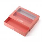 Custom Paper Drawer Cardboard Gift Wrap Sliding Pull Out Packaging Box With Clear PVC Die Cut Window for sale