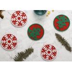 Safe Eco Friendly Felt Coasters Christmas Decorations For Home / Kitchen for sale
