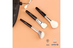 China Customize 9pcs Travel Pro Makeup Brushes with Black Wooden Handle and Aluminium Ferrule supplier