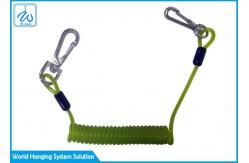 China Custom Made Security Retractable Steel Cable Coil Lanyard With Plastic PU Elastic supplier