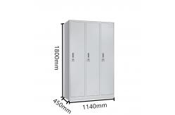 China Knock Down Bedroom 3 Door Locker Cabinet With Mirror supplier