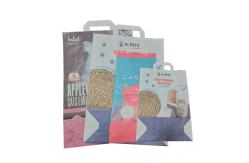 China 5kg 10kg Custom Printed Paper Bag With Handle Empty Tofu Cat Litter Bag supplier