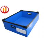 Printable Custom Blue Foldable Corrugated Plastic Box With Frames for sale