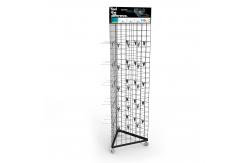 China Triangle Mobile Display Stand Gridwall Display Rack With Wheels supplier