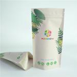 120mic Cornstarch PLA Kraft Paper Pouch Resealable Zipper for sale