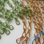 Customizable Metal Chain Link Curtains In Gold And Green Aesthetic Integration