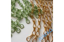China Customizable Metal Chain Link Curtains In Gold And Green Aesthetic Integration supplier