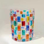 Ins Style Colorful Mosaic Crystal Glass Cup Mug for Espresso Whisky 270ml for sale
