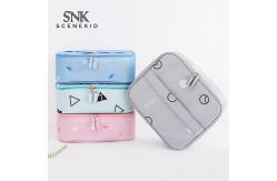 China Printed Pattern Oxford Fabric Double Zipper Makeup Storage Bag supplier