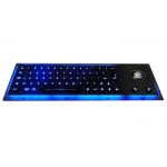 Splash Resistant Stainless Steel Keyboard 64 Illuminated Keys With Trackball / Backlit