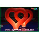 Wedding Outdoor Inflatable Decorations Red Nylon Inflatable Heart With LED Light for sale
