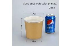 China Moisture Resistant Brown Kraft Ice Cream Cups With Transparent Lids supplier
