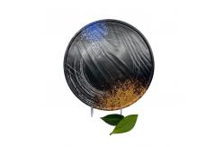 China Flate Black Melamine Plates Anti Scratch For Giveaways Camping Travel supplier