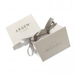 Customized White Cardboard Gift Box with Ribbon Closure APPAREL Logo Printing Acceptable