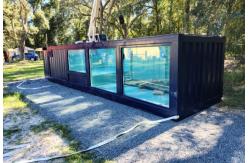 China CUSTOM CONTAINER SWIMMING POOL WITH WINDOWS SHOWER HOUSE SPA STEEL STRUCTURE POOL supplier
