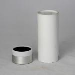 Eco-friendly White Paper Cans Packaging with Silver Lid for Cosmetics for sale