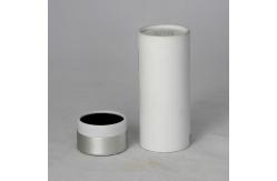 China Eco-friendly White Paper Cans Packaging with Silver Lid for Cosmetics supplier