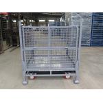 Warehouse Storage Wire Mesh Pallet Cage Customized Szie 500 - 1000kg Load Capacity