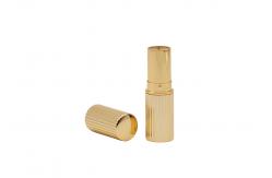 China Gold Aluminum Magnetic Lip Balm Tubes Empty Lip Balm Containers Round Shape supplier