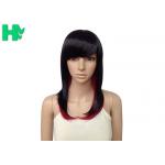Black T Red Color 16 Inches Long Synthetic Wigs High Heat Resistant Normal Lace For Girls for sale
