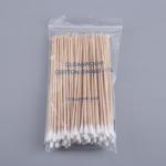 Household Wood Stick Cotton Swabs , 100 Pcs / Bag Cosmetic Cotton Swabs for sale