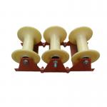 10KN Triple Nylon Cable Pulling Rollers / Three Wheels Cable Pulling Pulley for sale