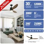 2- 1stshine Solid Wood Ceiling Fan with Optional LED Lighting and Remote Control