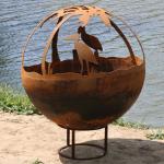 Rustic Red 100cm Weathered Steel Fire Pit Wood Burning Heavy Duty for sale