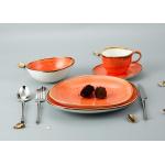Color Glazed 20pcs Orange Dinner Set For Party Events for sale