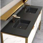 Customized Bathroom Tempered Glass Sink Vanity Single Or Double Vessel Sink Countertop for sale