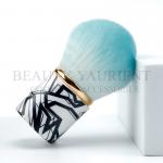 Gold Ring Soft Short Kabuki Brush 360degree Head Transfer Printing On Handle