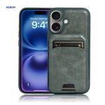 Black PU Leather Magsafe Cases Mobile Phone Bags For IPhone Case Wallet Magnet for sale