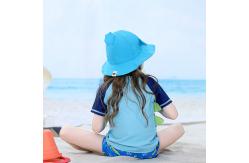 China Wide Brim Blue Cartoon Bucket Hat UPF 50+ SGS UPF Certificate supplier