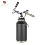 64OZ 2L Black Beer Growler Dispenser Tap Kit Vacuum Insulated for sale