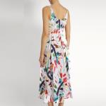 2018 New Style Women White-Print Button-Down Simple Cheap Linen Midi Dress