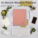 FSC Pink Large Academic Planner With 2 Page Monthly Weekly Spread