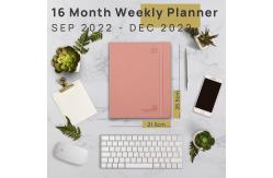 China FSC Pink Large Academic Planner With 2 Page Monthly Weekly Spread supplier