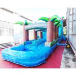 Long Palm Tree Commercial Bounce House Water Slide Multi Color for sale