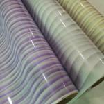 Mirror-Like Shiny Surface Wood Grain Pattern PVC Film For Wall Panel for sale