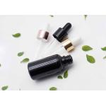 Black Cylinder Glass Dropper Bottles Vial 30Ml With Dropper Customers Logo for sale