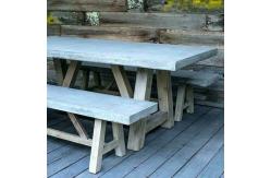China Rectangular Kitchen Chair Set Concrete GRC Dining Table With Bench supplier