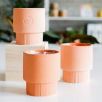 Matte Terracotta Ceramic Candle Jar For Restaurant Hotel Decoration OEM for sale